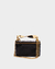 BOLSA CROSSBODY PETIT COURO PRETA COM METAL OURO - comprar online