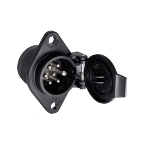 Tomada Femea Redondo Elétrica Engate 7 Polos Plástica Para Cavalo Carreta Reboques Semi-Reboques Nylon