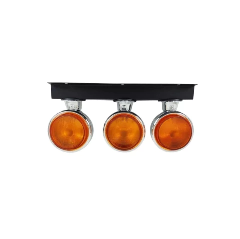 Jogo Lanterna 3 Maria Bojuda Foguinho Para-choque Carretas Caminhão Com Suporte Âmbar Amarela Laranja