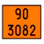 Placa Numerologia Segurança Pvc 2mm - Onu 90 3082 - Transporte De Gás Carretas Tanques Caminhão Carga Produto Perigoso - CUBATÃO SPACE TRUCK