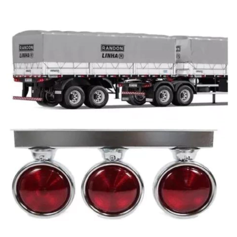 Jogo Lanterna 3 Maria Bojuda Foguinho Para-choque Carretas Caminhão Com Suporte Vermelha Vermelho Red