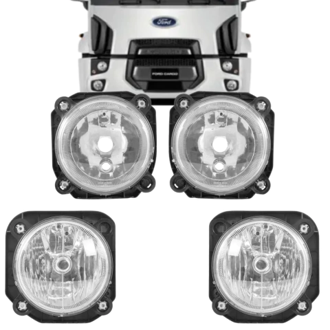 Kit 4 Farol Luz Alta e Baixa Novo Ford Cargo Panda 1317 1319 1517 2429 1519 1719 1933 2428 2429 2042 - 2012 Em Diante