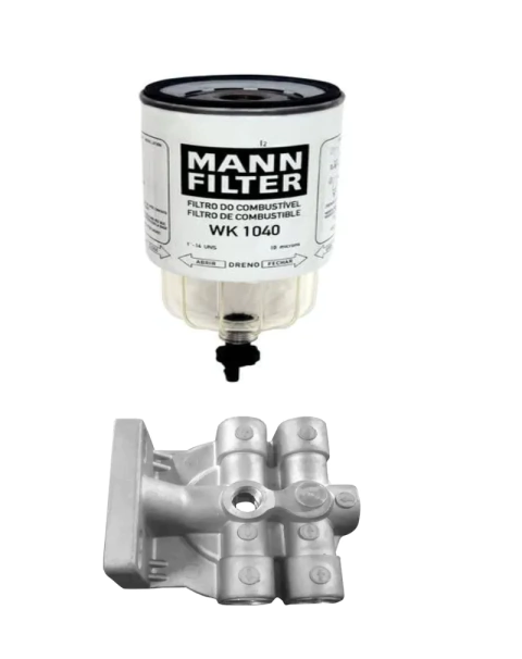 Kit Cabeçote Filtro Racor Diesel Adaptação Separador Água Combustível + Com Visor Com Conexão