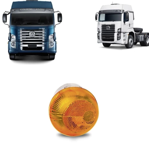 Lanterna Lateral Estribo Seta Pisca Vw Worker 14190 15190 17190 17260 17280 17330 23230 24280 26420 460 S/Soquete Âmbar