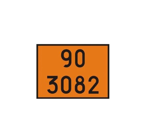 Placa Numerologia Segurança Pvc 2mm - Onu 90 3082 - Transporte De Gás Carretas Tanques Caminhão Carga Produto Perigoso