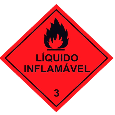 Placa Simbologia Sinalizacao Liquido Inflamavel N°3 30x30