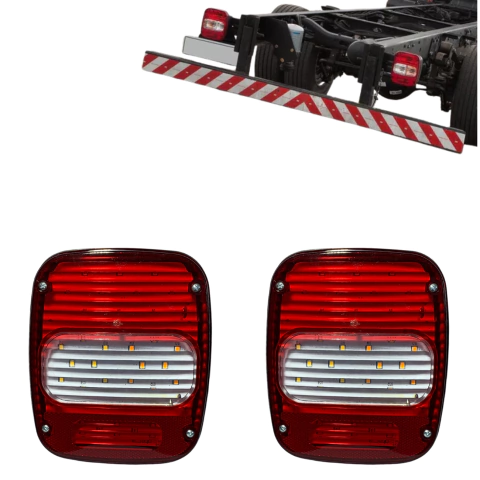 Par Lanterna Traseira Ford Cargo Titan 18310 MAN 13190 Marmitão Moderno Constellation Worker Delivery Troller Modelo Led