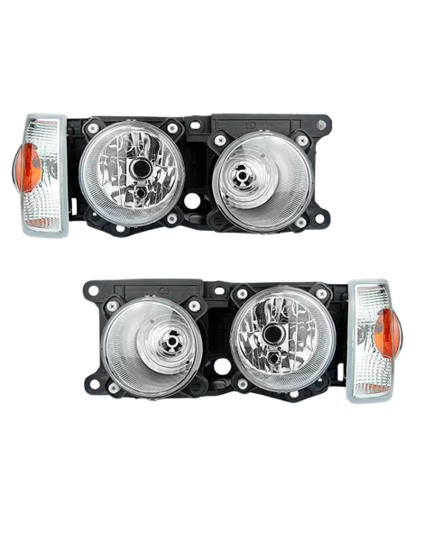 Par Faróis Dianteiro H7 Mb Caminhão Mercedes Benz Atron 1319 1635 1719 2324 Bicudo Com Lanterna Seta - Ano 2012 a 2021