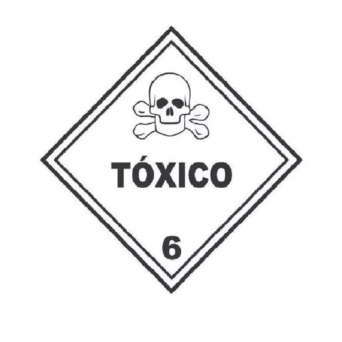 Placa Simbologia Toxico 6 Risco Substância 30x30