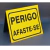 Placa Simbologia Cavalete Amarelo Perigo Afaste-se 34x47 Cm na internet