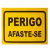 Placa Simbologia Cavalete Amarelo Perigo Afaste-se 34x47 Cm
