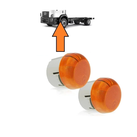 Par Lanterna Lateral Estribo Seta Pisca Vw Worker 14190 15190 17190 260 17280 330 23230 24280 26420 460 S/Soquete Âmbar