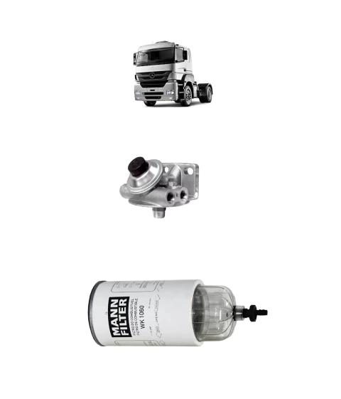 Kit Cabeçote Filtro Racor Combustivel Com Visor Mercedes Benz Adap. Mb Axor 1933 2044 2540 2644 Atego Accelo - WK1060
