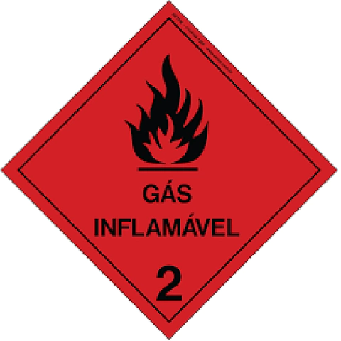 Placa Simbologia Gás Inflamável N2 Simbologia Sinalização 30x30