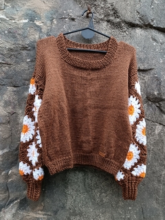 Suéter marrón suela margaritas - comprar online