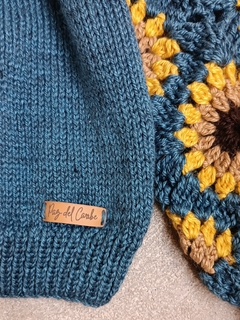 Cárdigan azul girasoles - tienda online