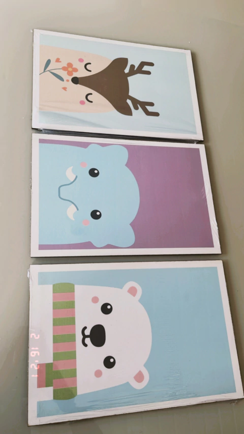 Trio de placa mdf para quarto