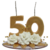 Vela Topo de Bolo 50 anos + - Dalara | Velas de Aniversário e Apliques | Artesanato em biscuit