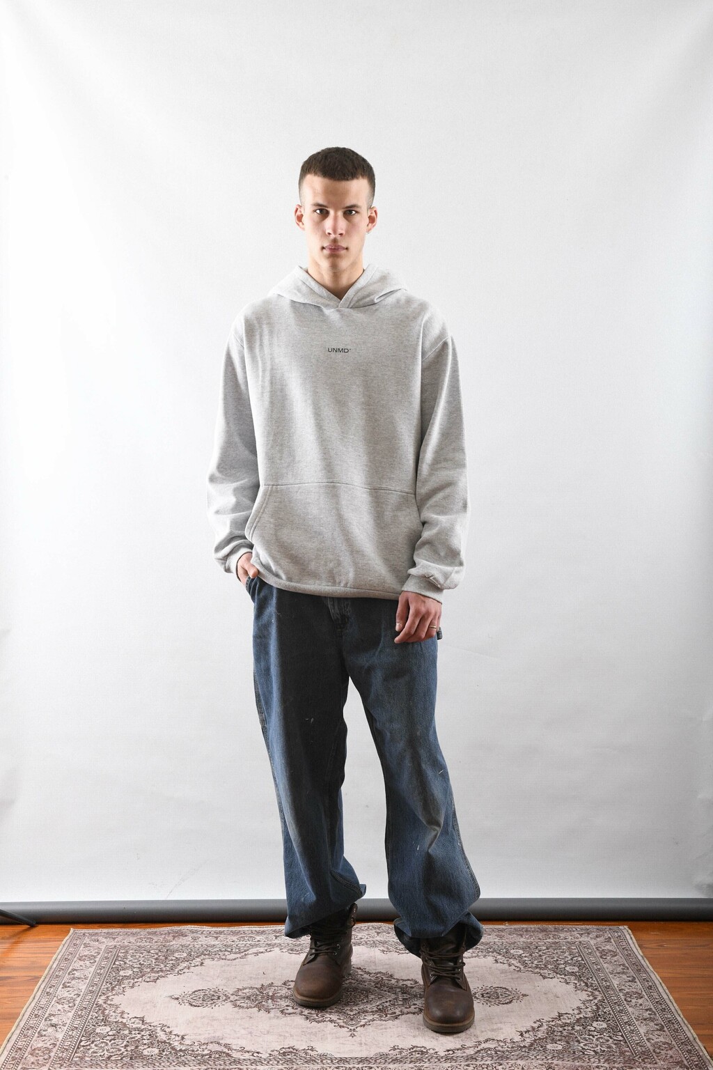 HOODIE GREY + WHITE thumbnail 3