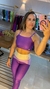 Conjunto de Legging - Roxo com Lavanda e Off White - Top Giselle - Alta Compressão na internet
