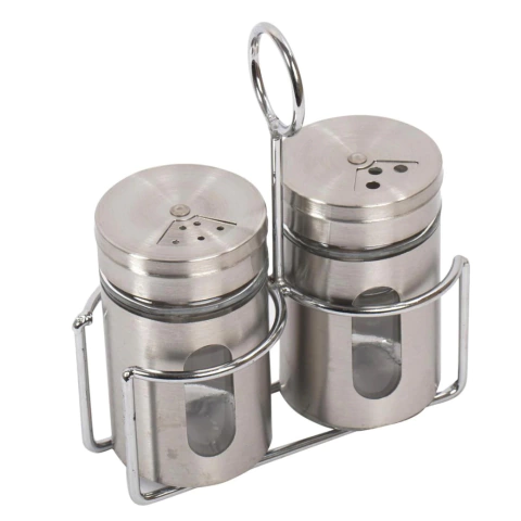 Set de Especieros de Vidrio con Soporte Metálico YB-2 - comprar online