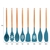 Set de utensilios 12 piezas azules oscuro para cocina con mango de madera - Azul oscuro - comprar online