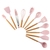 Set de utensilios 12 piezas rosadas para cocina con mango de madera - Rosado - comprar online