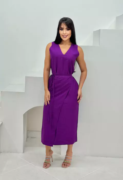 Vestido alfaiataria midi transpassado 9702 - comprar online