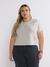 T-Shirt Feminina Bordado Folhas Marialícia