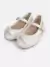 Sapatilha Pampili Mini Mariah Laço Glitter e Strass Off White