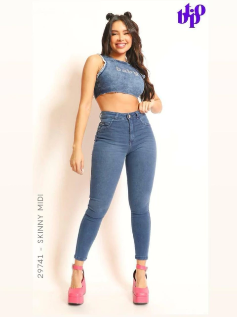 Calça Jeans Feminina Skinny Midi Biotipo