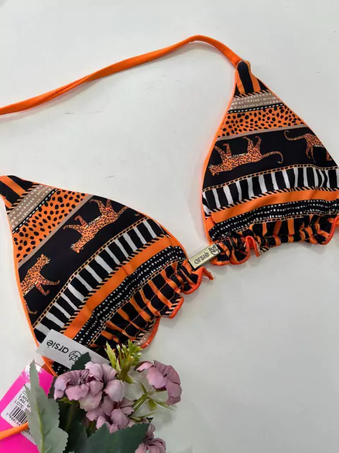 Top Biquini Cortininha Dupla Face Arsie