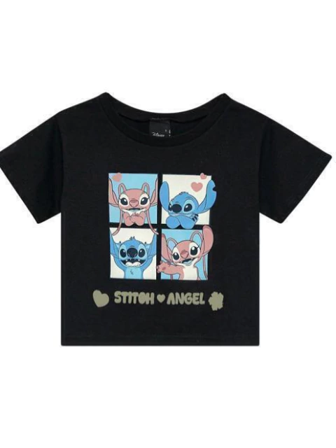 Blusa Stitch e Angel Menina Malwee