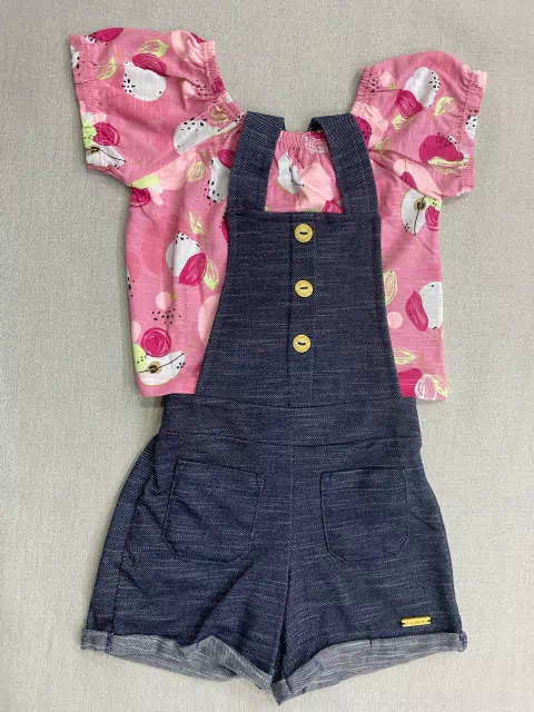 Jardineira Infantil Menina Coloritta