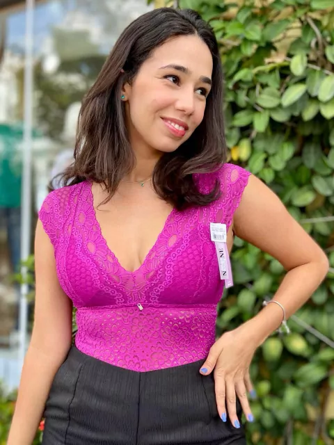 Body Bojo Removivel Manga Curta Rendado Nayane