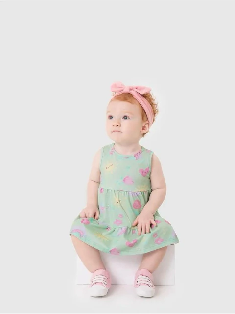 Vestido Menina Regata Estampa Florzinhas Malwee Kids
