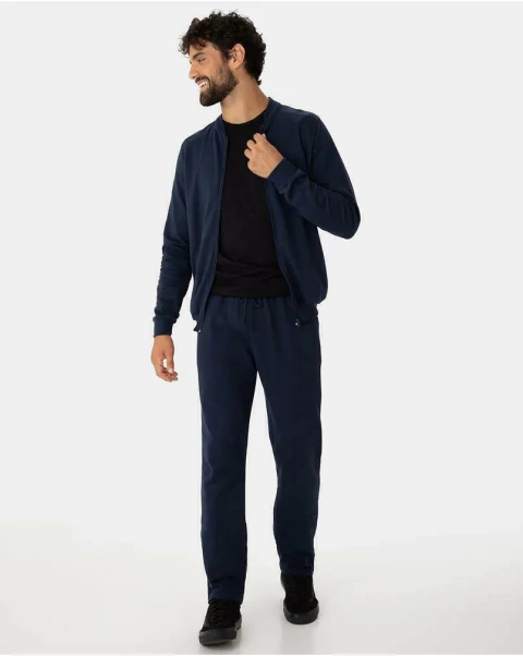 Conjunto Masculino Jaqueta Tradicional Em Moletom Stretch Malwee