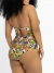 Maio Drapee Com Argola Estampado Zero Barriga Banho de Mar - comprar online