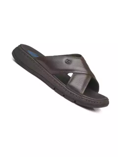 Chinelo Pegada Masculino em Couro Chocolate 134306