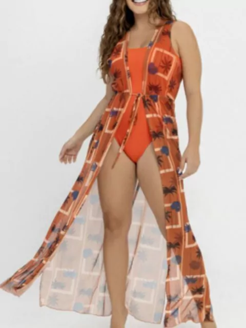 Saida De Praia Longa Estampada Banho de Mar