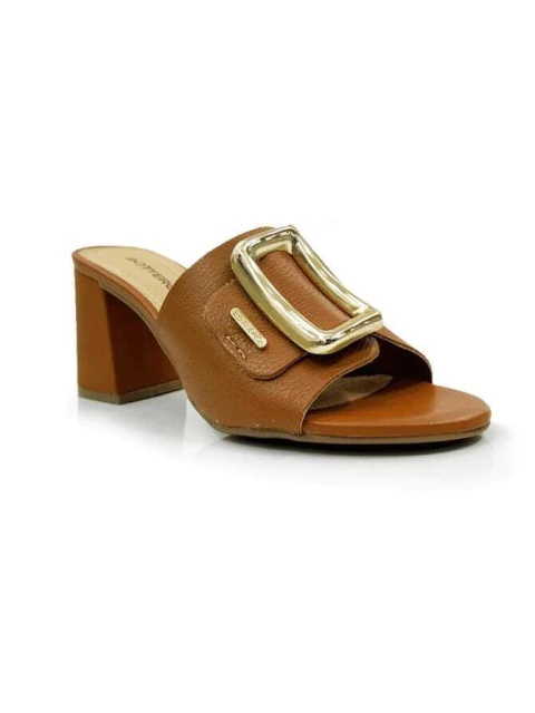 Tamanco Em Couro Salto Bloco Bottero 372005