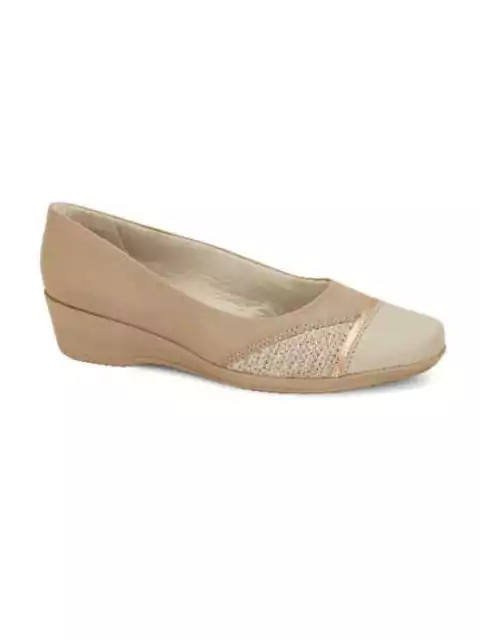 Sapatilha Anabela Nude Almond Rosé Comfortflex 2494302