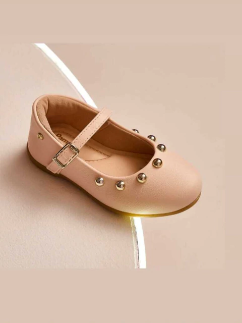 Sapato Infantil Pampili Bailarina Esferas Nude 188702000