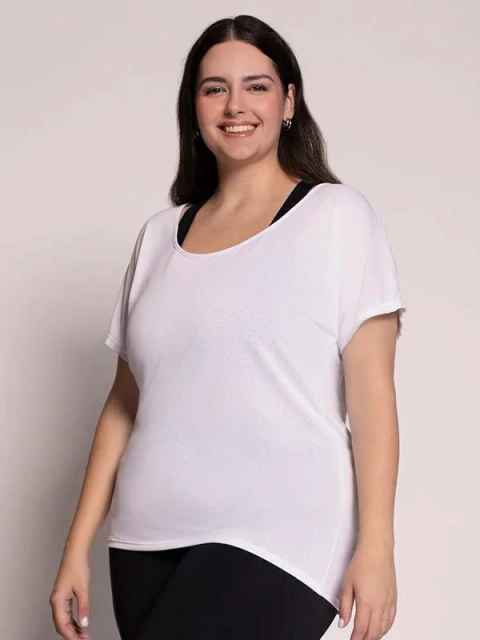 Camiseta Plus Size Dry Manga Curta Selene