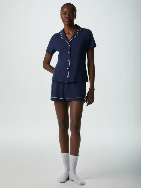 Pijama Curto Feminino Com Botões Hering