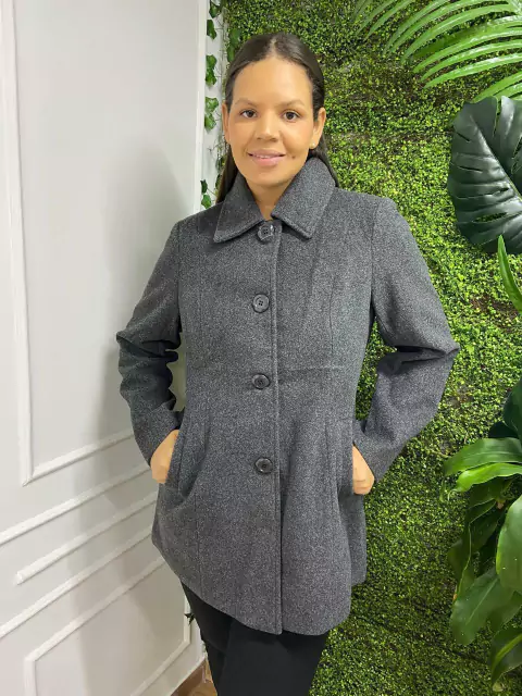 Casaco Plus Size em Lã Batida Trend Coat Facinelli