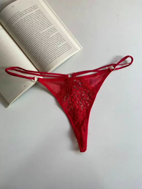 Calcinha Fio Dental Tiras Sexy Guipier Nayane