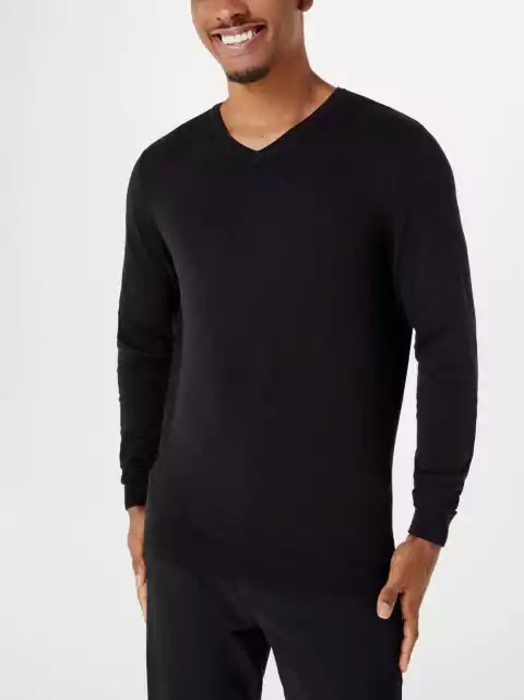 Blusão Básico Masculino Regular Gola V Em Tricô Hering