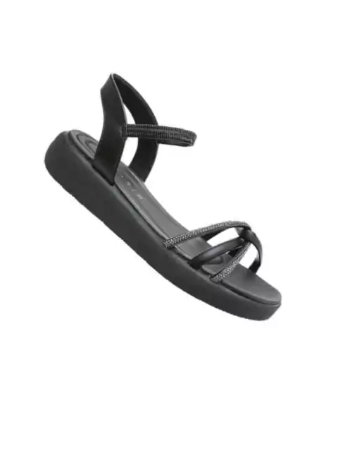 Sandália Flatform Elástico Preto Grafite 2424204