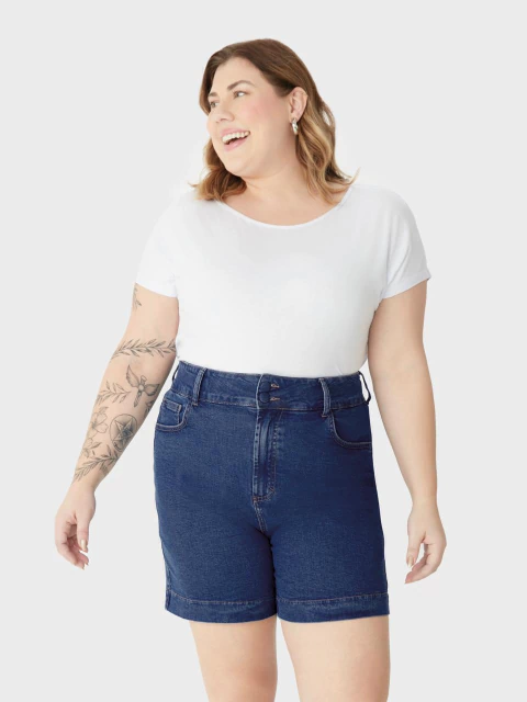 Bermuda Mom Feminino Plus Size Malwee